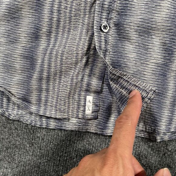 Armani Exchange AX Mens Large Slim Fit Shadow Striped Disco Club Button Shirt - Picture 4 of 8